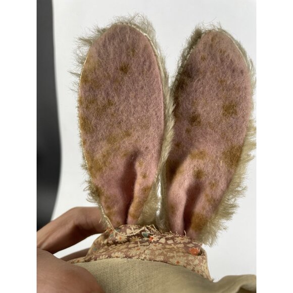 Antique Rabbit Bunny Floral Bloomer Dress red Eyes Straw Stuffed Mohair - Picture 6 of 15